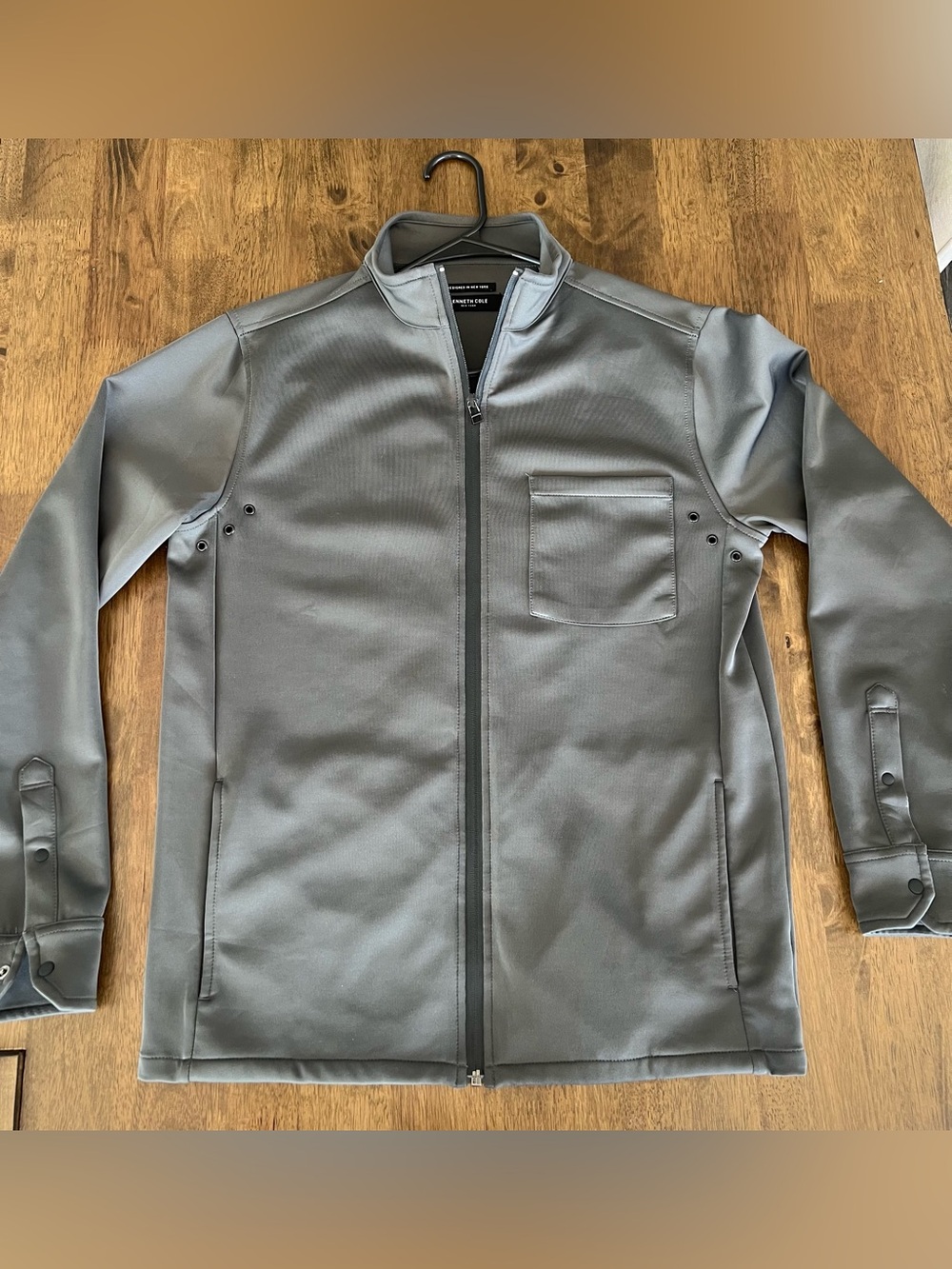 Kenneth Cole Men's Charcoal Zip-Front Shirt Jacket